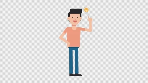 White Casual Man Idea Stock Footage 205070433