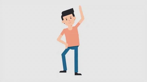 White Casual Man Warmup Exercise Stock Footage 205076833