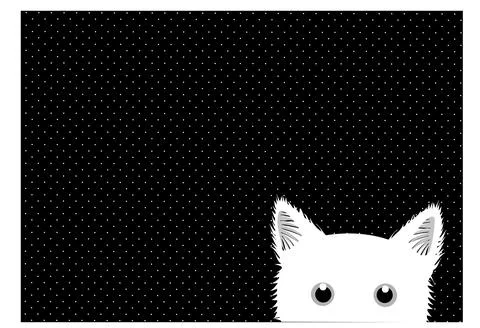 White Cat Dots Background Stock Illustration