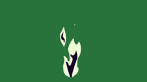 A white cat on green background and black fire logo horse with dog ' s head Stock Footage 337339931
