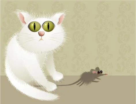 White cat hunter Stock Illustration
