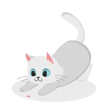 White cat playing. イラスト素材