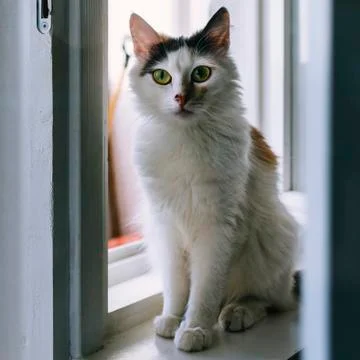 White Cat Portrait Stock Photos