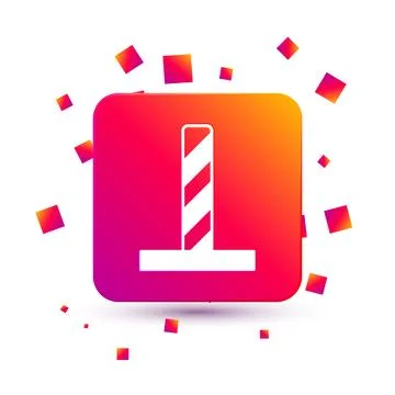 White Cat scratching post with toy icon isolated on white background. Squar.. Stock Illustration