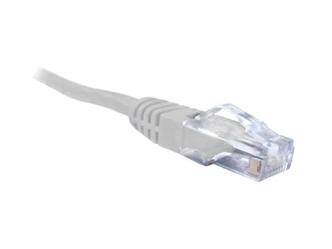 White CAT5e CAT6 Ethernet Patch Lead Stock Photos