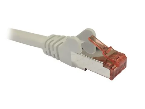 White CAT6A Ethernet Patch Lead Stock Photos
