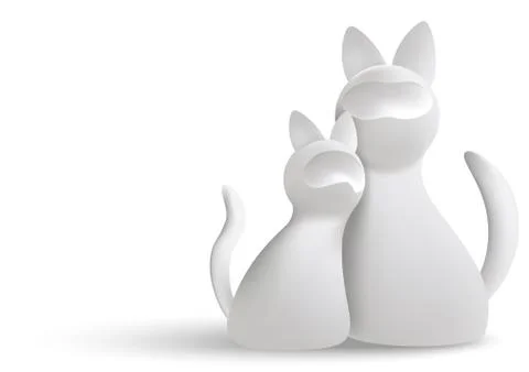 White cats Stock Illustration