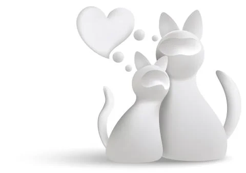 White cats Illustrazione stock