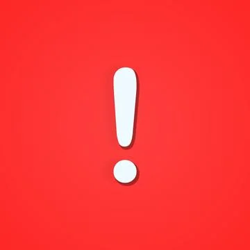 White caution warning sign on red background illustration Stock Illustration