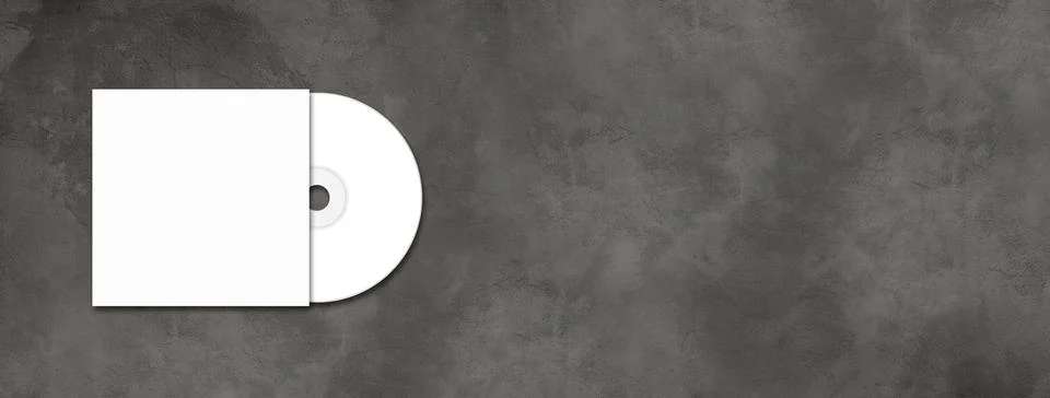 White CD - DVD mockup template isolated on concrete background banner Stock Illustration