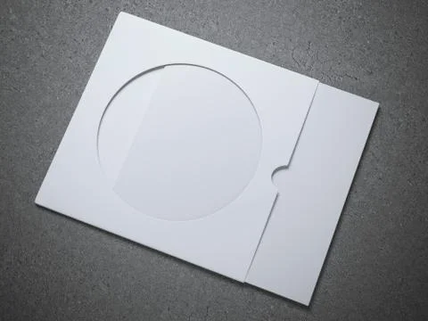 White CD envelope with paper sheet Stock-Illustration