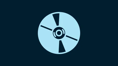 White CD or DVD disk icon isolated on blue background. Compact disc sign. 4K Stock-Footage 230063740
