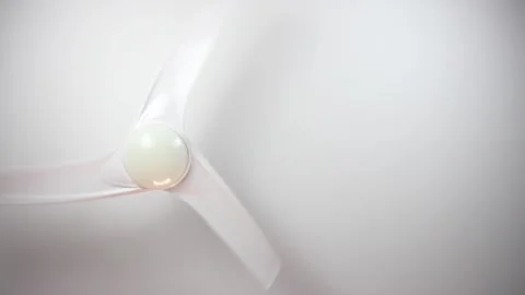 White ceiling fan on at full speed Stock Footage 139032757