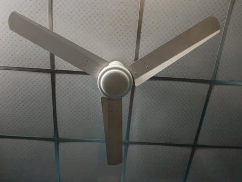 White ceiling fan with three blades Stock Photos