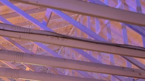 White ceiling with twinkle lights Stock Footage 97815618