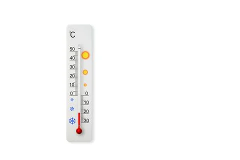 White celsius scale thermometer isolated on white background 写真素材