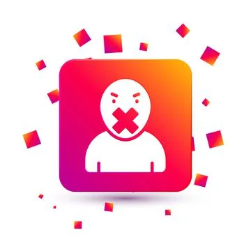 White Censor and freedom of speech concept icon isolated on white background 스톡 일러스트