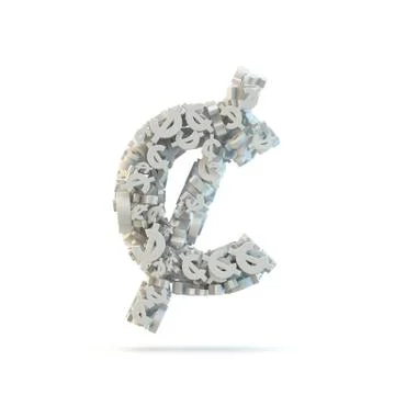 White cent mark isolated on white. Stock Illustration