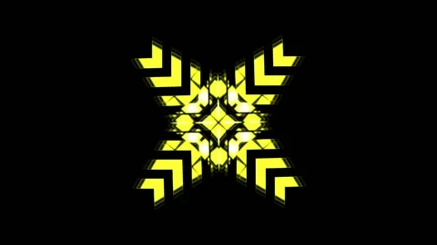 White Centered Yellow Pattern Vj Loop Animation Stock Footage 146036448