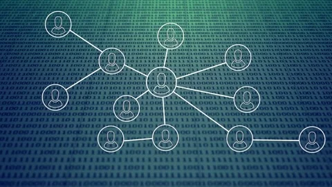 White central node pulsing links after receiving ping, syncing peripheral nodes Stock Footage 329812546