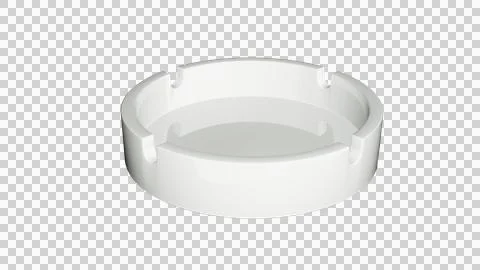 White ceramic ashtray on isolated background Stock Illustration