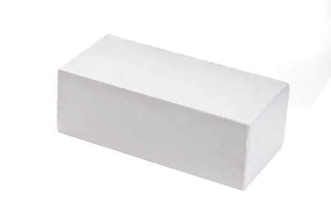 White ceramic brick at the white background, isolated Stock Photos