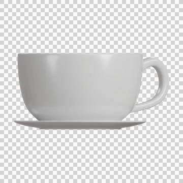 A white ceramic coffee cup filled with creamy latte Stock Illustration
