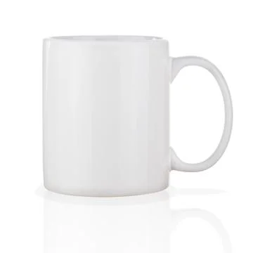 White ceramic coffee cup isolated on white background. Stock Photos