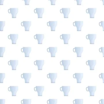 White ceramic coffee cups seamless pattern texture イラスト素材