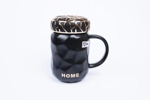 White ceramic coffee mug. Isolated on a white. Stock Photos