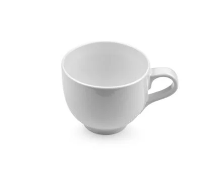 White ceramic cup on white background Stock Photos