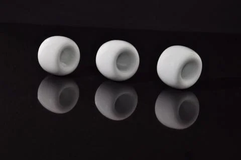 White ceramic cylinders Stock Photos