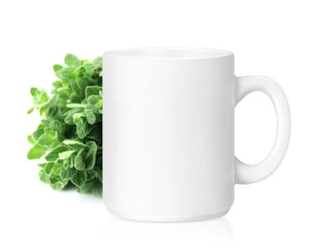 White ceramic mug Foto stock