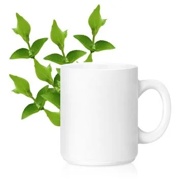 White ceramic mug Foto stock