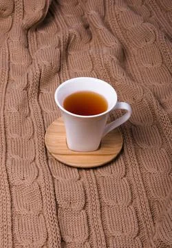 White ceramic mug with tea Stock Photos