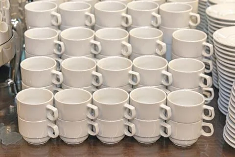 White Ceramic Mugs Stock Photos