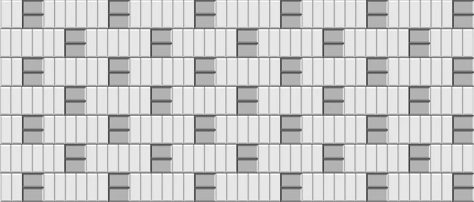 White ceramic pattern texture. Tile wall background. Retro rectangle brickwall.  Stockillustratie