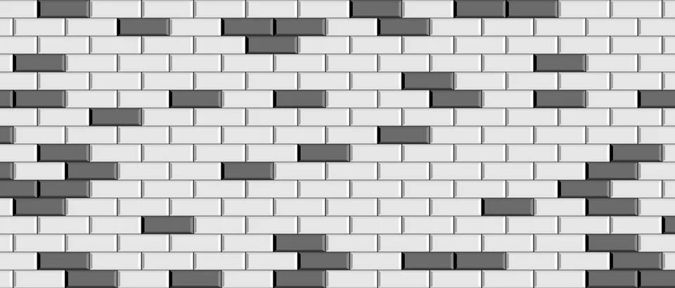 White ceramic pattern texture. Tile wall background. Retro rectangle brickwall.  イラスト素材