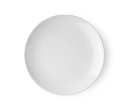 White ceramic plate isolated on white background Stock Photos