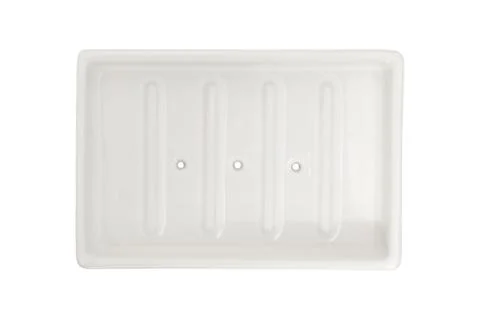 White ceramic soap dish on isolated background. Bathroom accessory for hold.. 写真素材