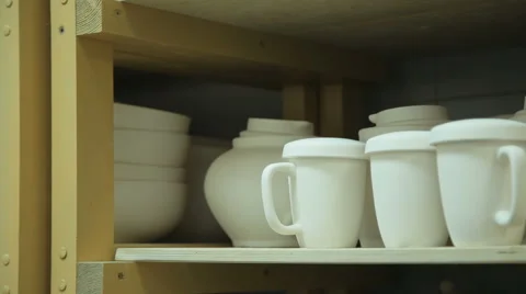 White ceramic tableware Stock Footage 65840743