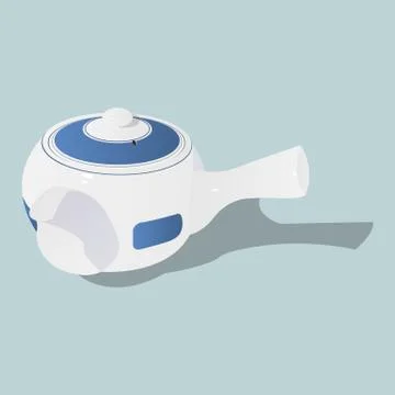 White ceramic tea pot Stock Illustration