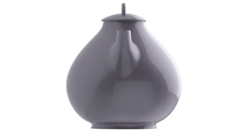 White ceramic teapot for drinking tea 3d render illustration Stock Illustration