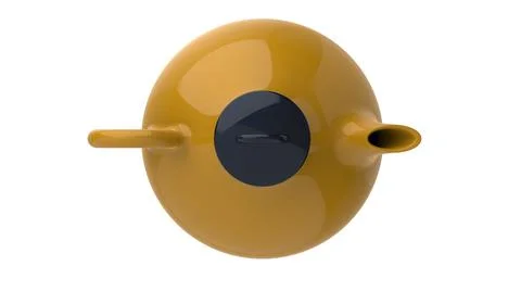 White ceramic teapot for drinking tea 3d render illustration Stock Illustration