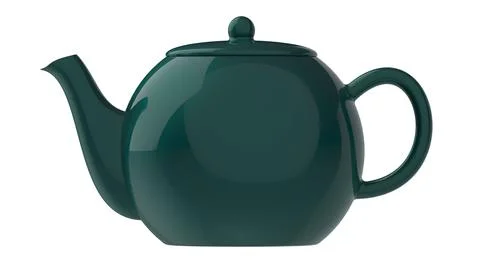 White ceramic teapot for drinking tea 3d render illustration Stock Illustration