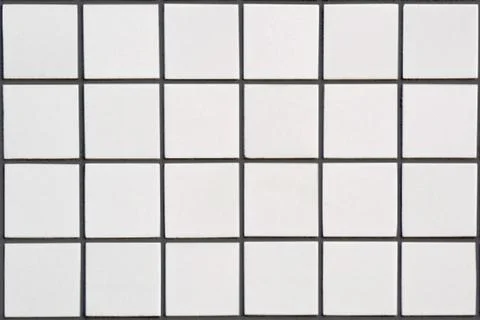 White ceramic tile with 24 squares in rectangular form with black filling Stock Photos