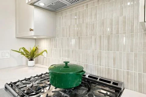 White ceramic tiles cover the wall 库存插图