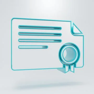 White Certificate template icon isolated on grey background. Achievement, a.. Stock Illustration