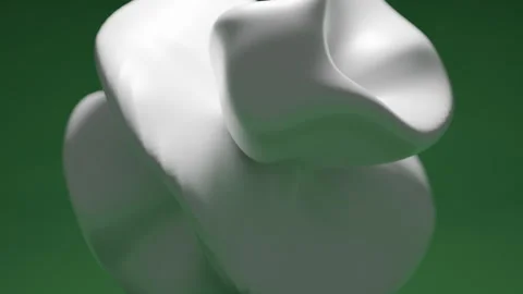 White Cgi Object Morphing and Floating Stock Footage 253609484