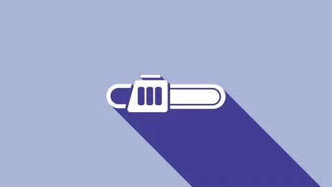White Chainsaw icon isolated on purple background. 4K Video motion graphic 스톡 동영상 148294883